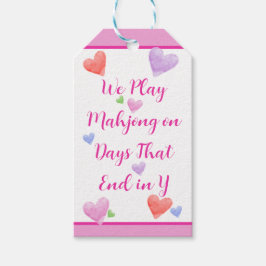 Mahjong Days Ende in Y Watercolor Valentine's Hear Geschenkanhänger