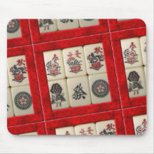 Mahjong deckt rote Rahmen mit Ziegeln