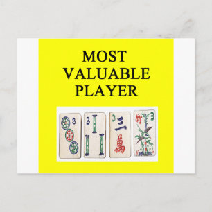 MAHJONG der wertvollste Spieler Postkarte