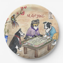 Mahjong Dogs - Pappteller