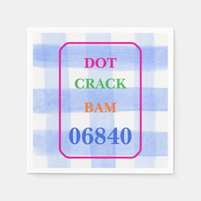 Mahjong Dot Crack Bam Wasserfarbe Gingham Serviette (Vorderseite)