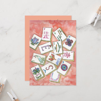 Mahjong Einladungskarte