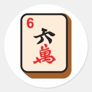 Mahjong Fliese Runder Aufkleber