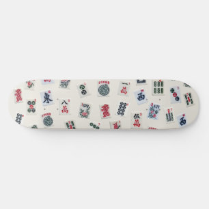 MahJong Fliesen Fotografie auf Abzeichen Hintergru Skateboard