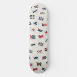 MahJong Fliesen Fotografie auf Abzeichen Hintergru Skateboard