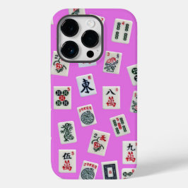 MahJong Fliesen Fotografie auf rosa Hintergrund Case-Mate iPhone 14 Pro Hülle
