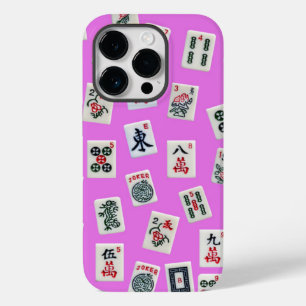 MahJong Fliesen Fotografie auf rosa Hintergrund Case-Mate iPhone 14 Pro Hülle
