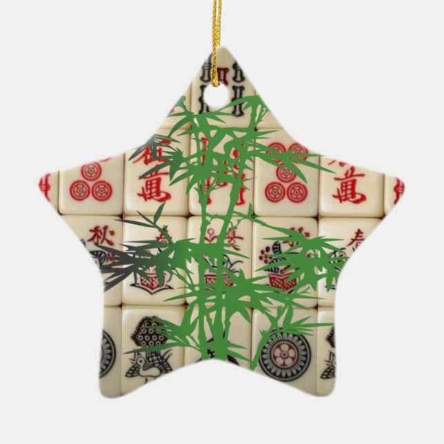 Mahjong Fliesen Keramik Ornament (Vorne)