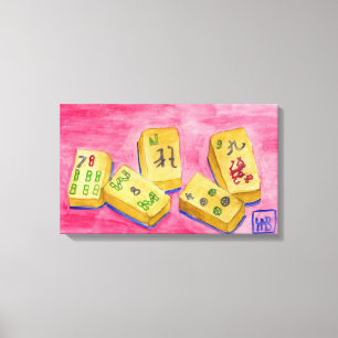 Mahjong Fliesen Leinwanddruck