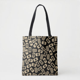 Mahjong-Fliesen, schwarz braun Tasche