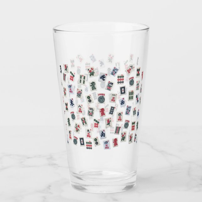 MahJong-Fliesen und Symbole Glas (Vorderseite)