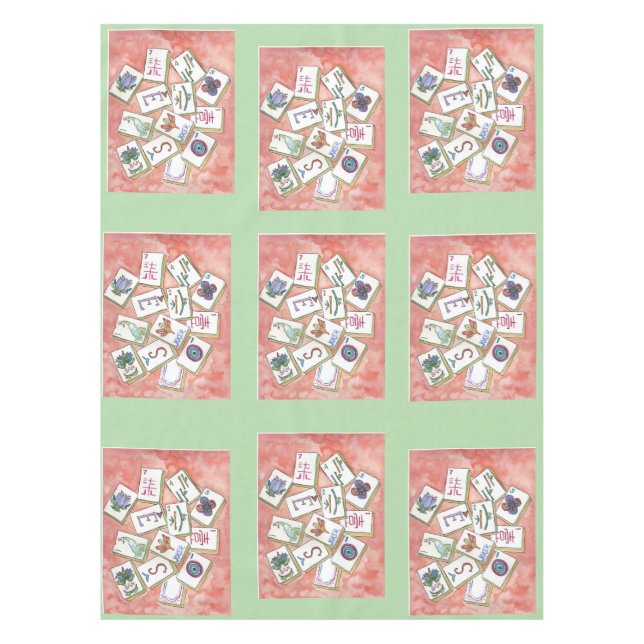 Mahjong Fliesendecke Tischdecke (Vorderseite)