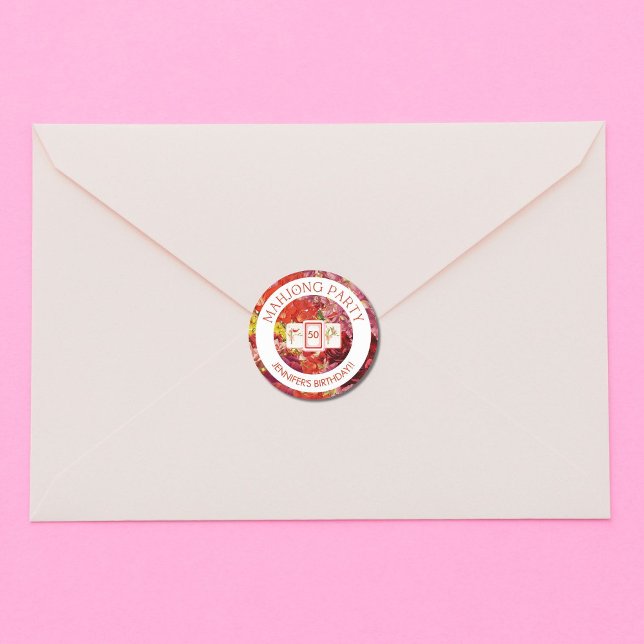 Mahjong Floral individuell anpassbarer Aufkleber (Von Creator hochgeladen)