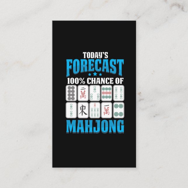 Mahjong Forecast Mah Jong Boardgame Lover Visitenkarte (Vorderseite)