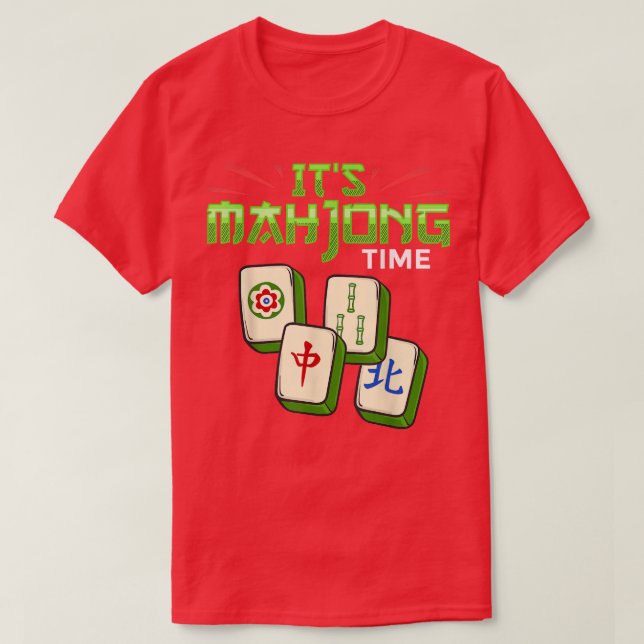 Mahjong Game Mah Jongg Online Player Tile T-Shirt (Design vorne)
