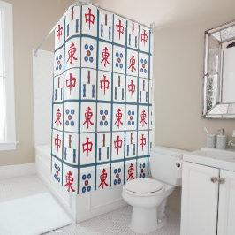 Mahjong Game Tiles Design Duschvorhang