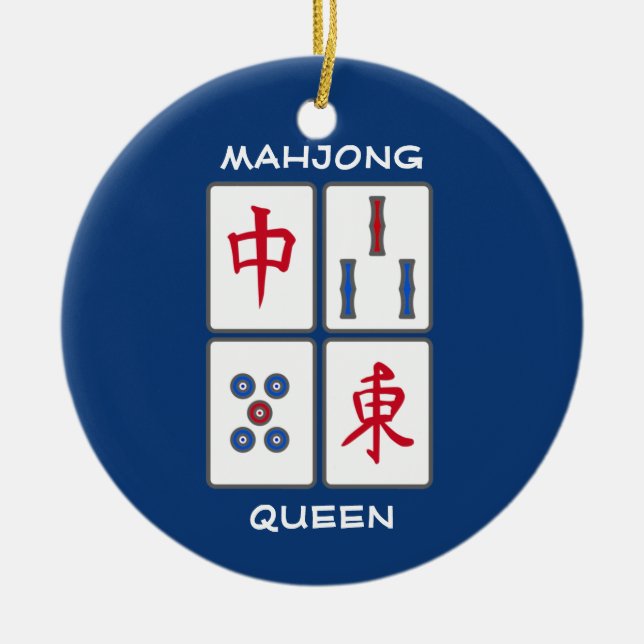 Mahjong Game Tiles Design Keramik Ornament (Vorne)