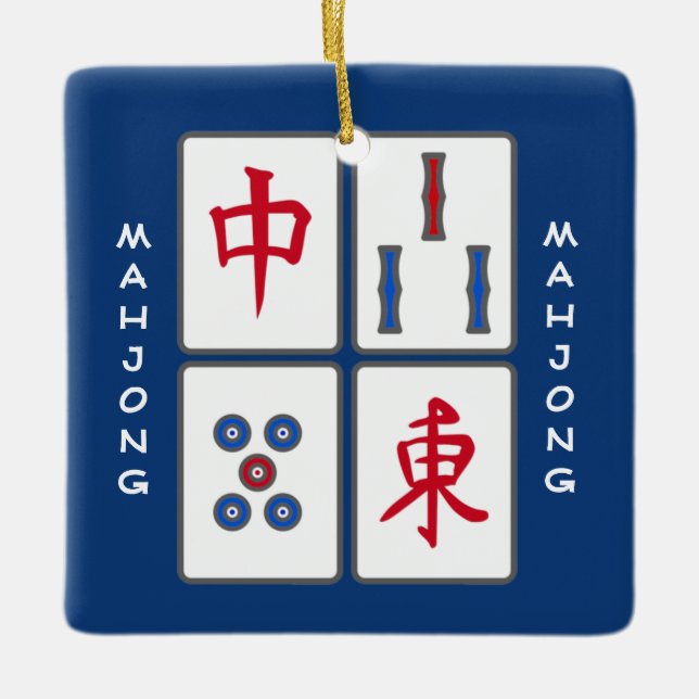 Mahjong Game Tiles Design Ornament (Vorderseite)