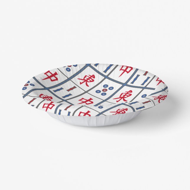 Mahjong Game Tiles Design Pappteller (Gewinkelt)