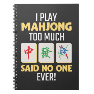 Mahjong Gamer Board Game China Japan Mah Jong Notizblock