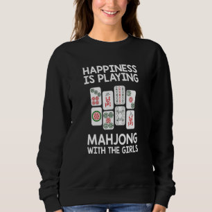 Mahjong Glück spielt Mahjong mit dem Mädchen Sweatshirt