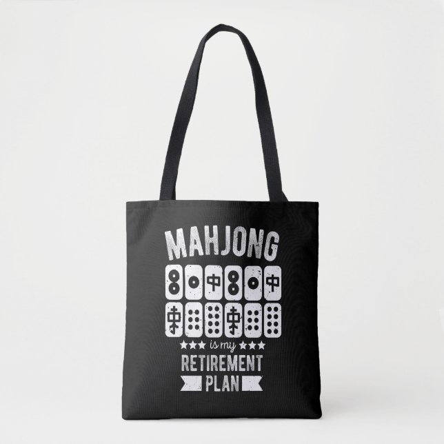 Mahjong ist mein Rentenplan | Funny mahjong Tasche (Vorderseite)