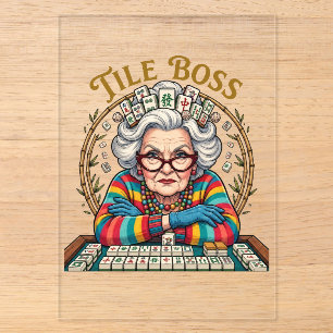 Mahjong-Kachel Boss Acryleinladungen