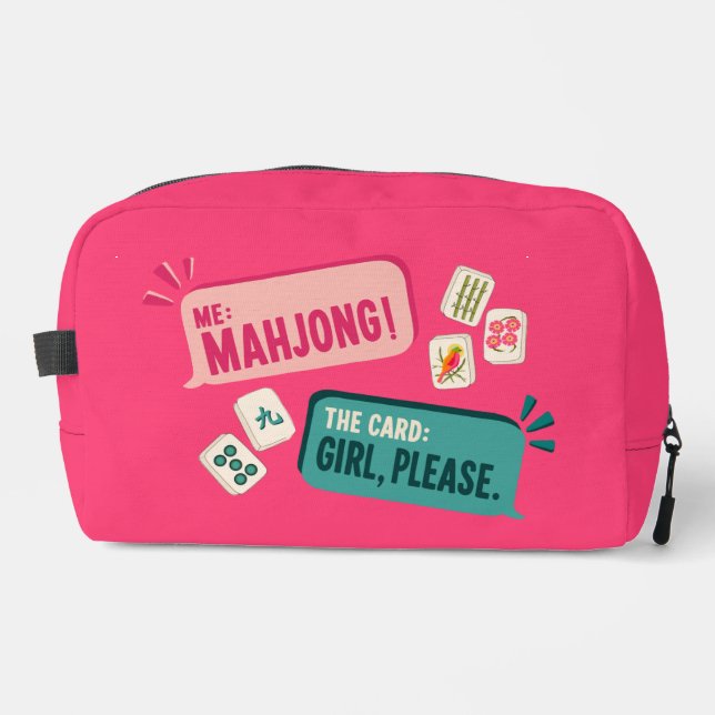 Mahjong-Kachel-Tasche – Mädchen, bitte. Waschbeutel (Vorderseite)