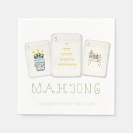Mahjong-Kacheln Servietten für eine preppy Mahjong
