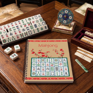 Mahjong Kirschblüten Spiralblock Notizbuch