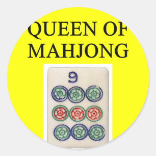 MAHJONG-Königin Runder Aufkleber