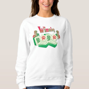 Mahjong-Liebhaber gewinnt Kacheln und Blüten Sweatshirt
