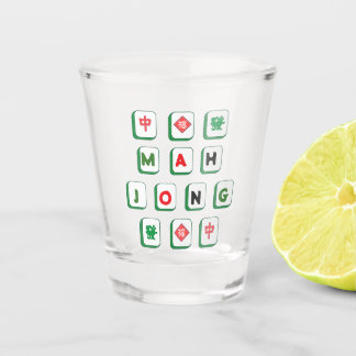 Mahjong Lover Chinese Tiles Party Gift für Ihn Red Schnapsglas