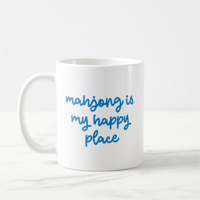 Mahjong Lover Gift Funny Blue Game Night Kaffeetasse (Links)