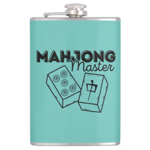 Mahjong Master   Funny Mahjong Player Flachmann