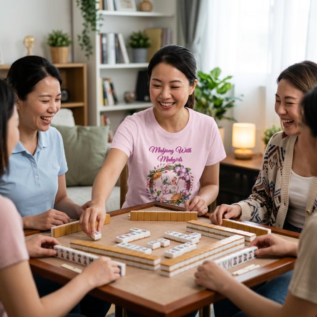 Mahjong mit den Mädchen T-Shirt (Von Creator hochgeladen)