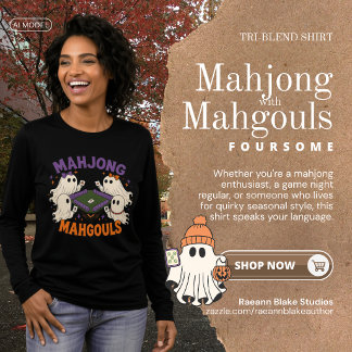 Mahjong mit Mahgouls-Vierer-Tri-Blend-Shirt Tri-Blend Shirt