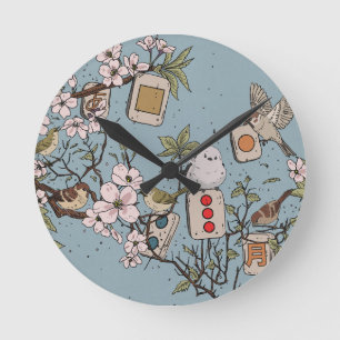 Mahjong Mondaufgang Runde Wanduhr