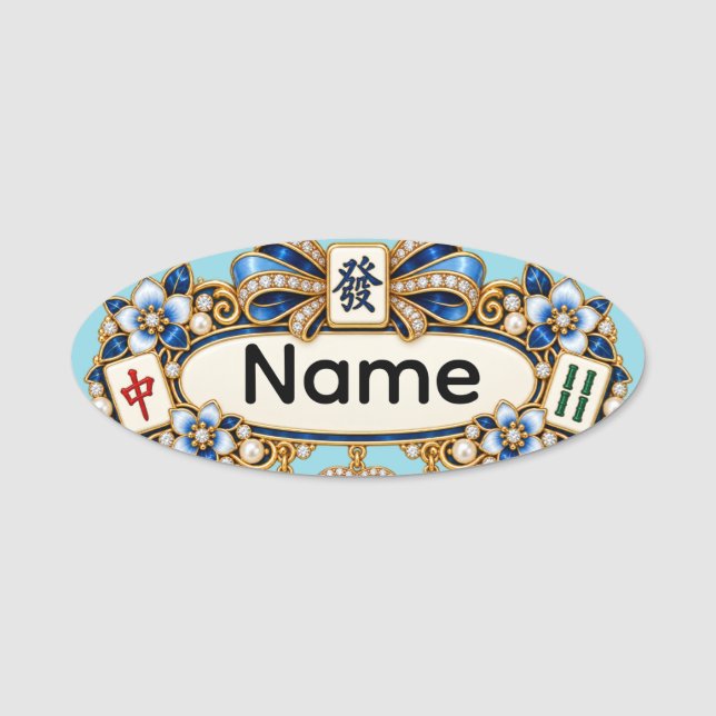 Mahjong Namensschild (Vorderseite)