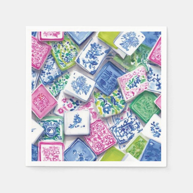 Mahjong Napkin Serviette (Vorderseite)