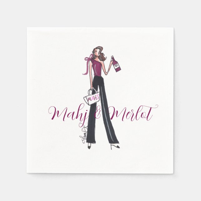 Mahjong napkins serviette (Vorderseite)