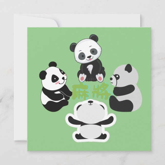 Mahjong Panda Niedlich Funny (Vorderseite)