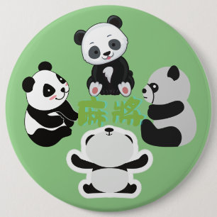 Mahjong Panda Niedlich Funny Button