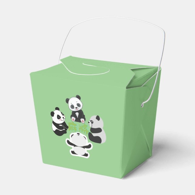 Mahjong Panda Niedlich Funny Favor Box Geschenkschachtel (Vorderseite)