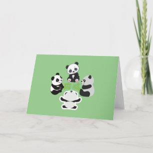 Mahjong Panda Niedlich Funny Feiertagskarte