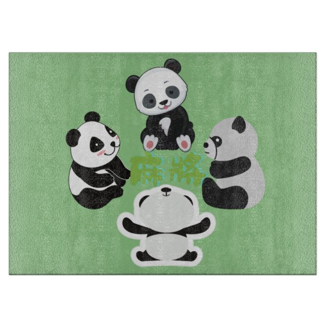 Mahjong Panda Niedlich Funny Schneidebrett (Vorderseite)