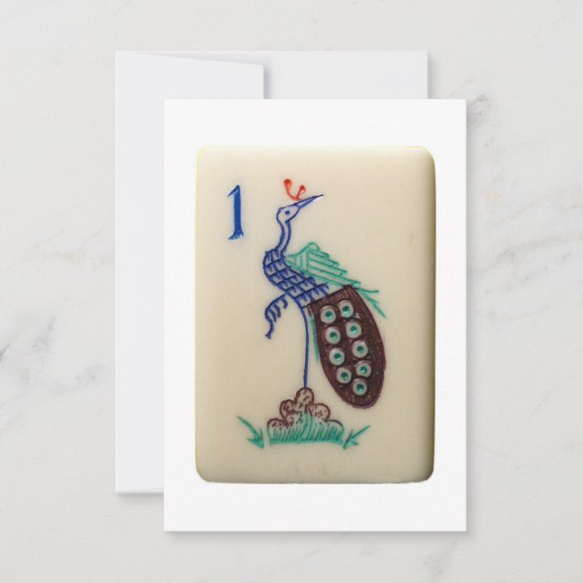 Mahjong-Pfau-Einladung Einladung (Vorderseite)