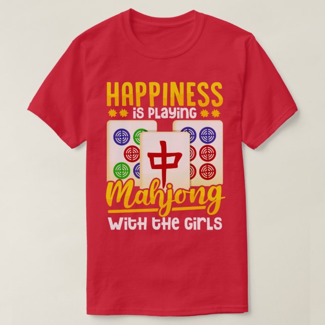 Mahjong Player Women Girls Funny Gift T-Shirt (Design vorne)
