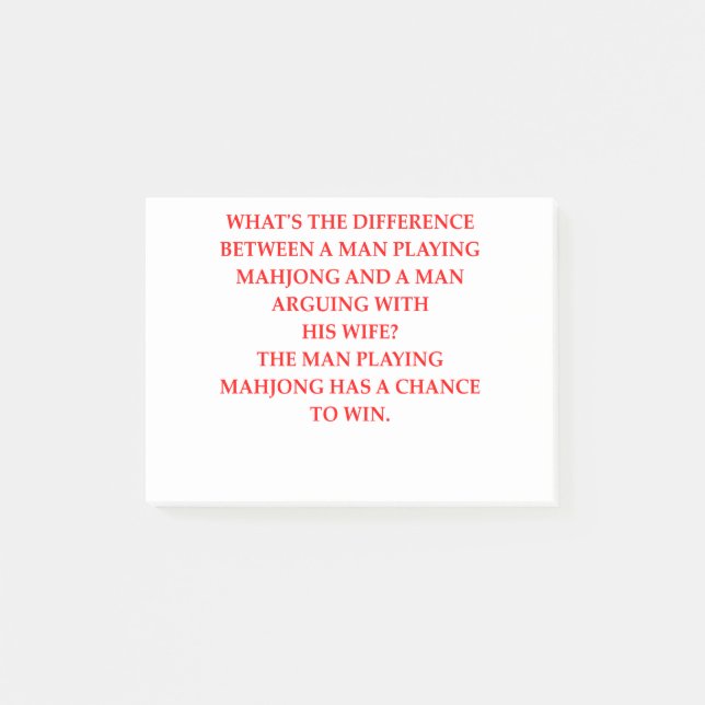 MAHJONG POST-IT KLEBEZETTEL (Vorderseite)