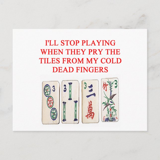 Mahjong Postkarte (Vorderseite)